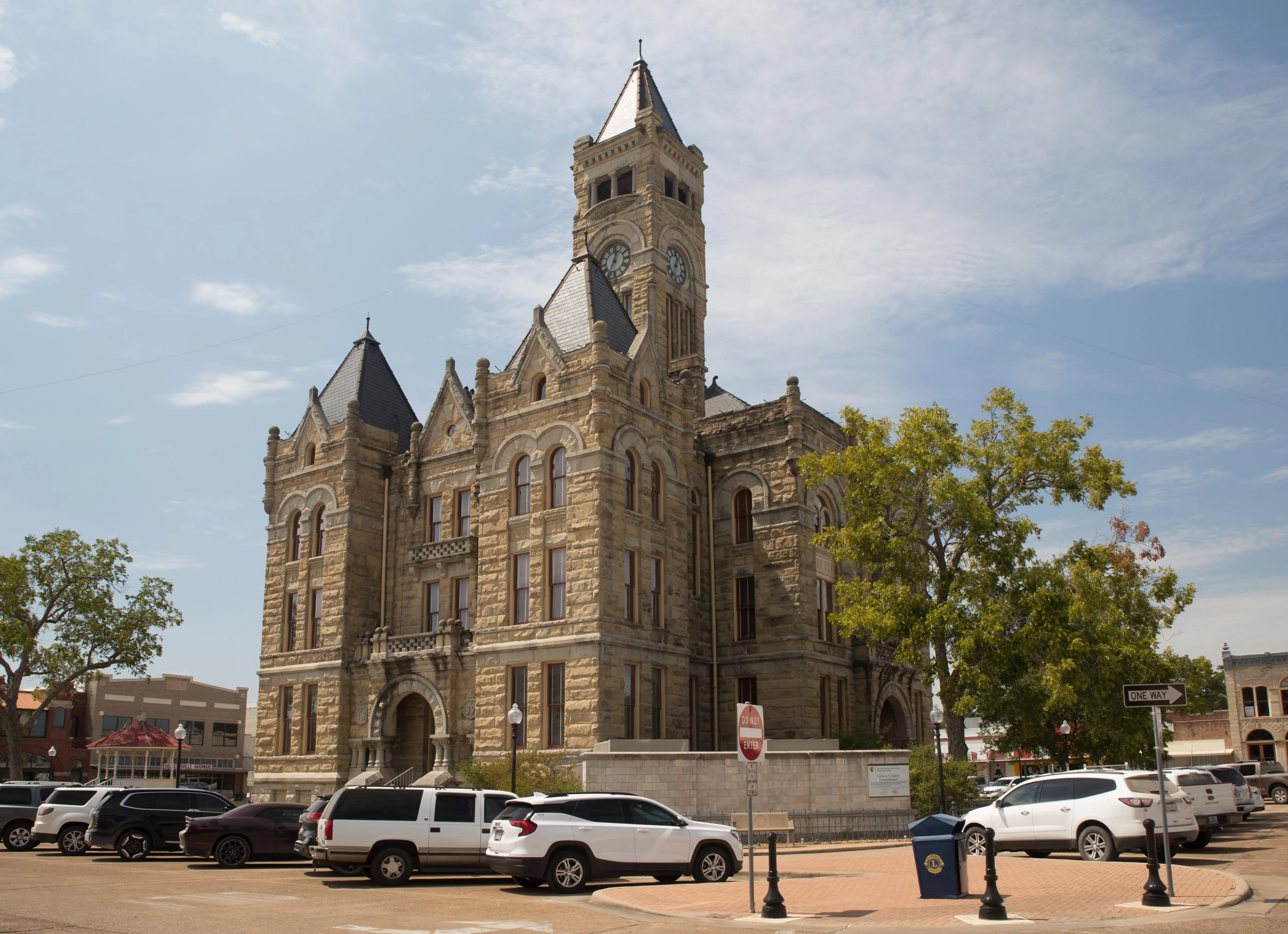 The Lavaca County Courthouse and square in Hallettsville.