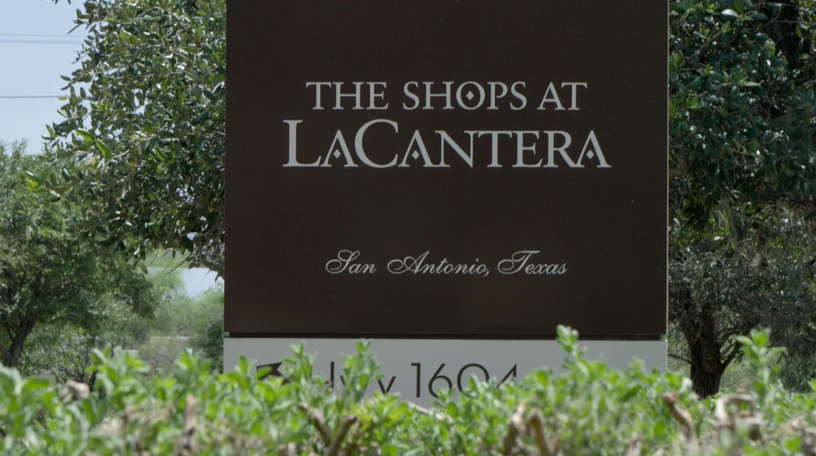 The Shops at La Cantera sign in San Antonio, Texas.