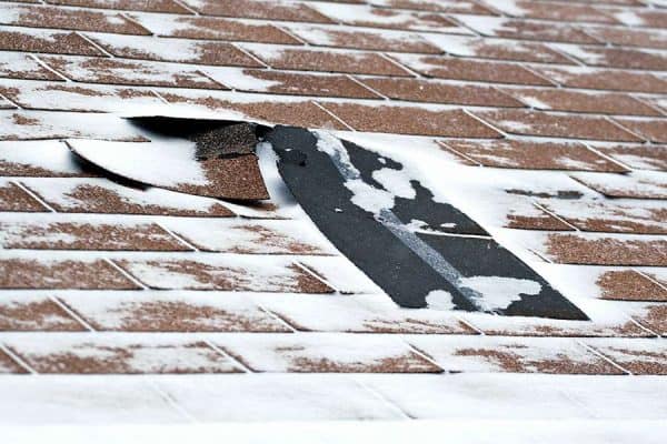 Winter Roof Damage identified by our Victoria roofing company
