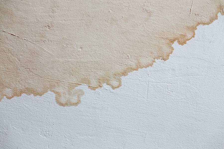 Stain on ceiling from roof leak