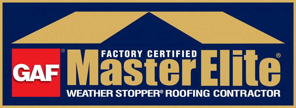 MasterElite weather stopper roofing contractor logo