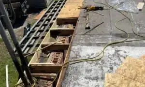 Roof repair with wooden planks