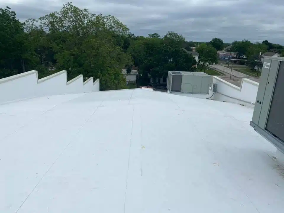 White rooftop with AC units