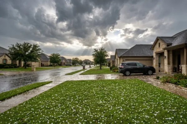 Hail Damage - What Every Texas Homeowner Should Know 34 Golf ball sized hail damage scattered on a South Texas lawn after a spring storm